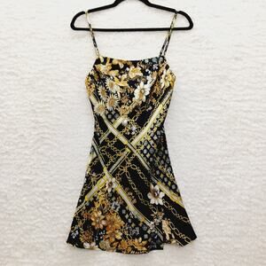 Cami Chain Dress Floral Whimsycore Y2K Tunic Fairycore Cute Goth Edgy Size 0